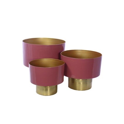 S 3 CACHEPOT ROSA ORO METALLO